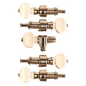 Rickard Cyclone 10:1 High Ratio Banjo Tuners - Set of 5 Nickel with Pearl Buttons